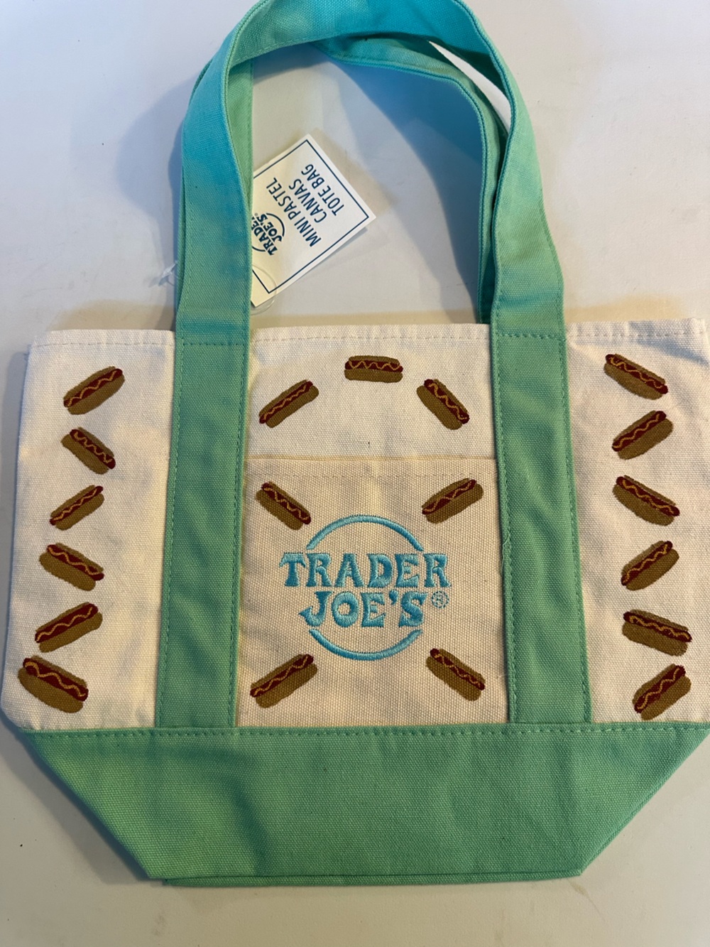 Hand Painted Trader Joe’s Hotdog Tote Bag - Picture 3 of 5